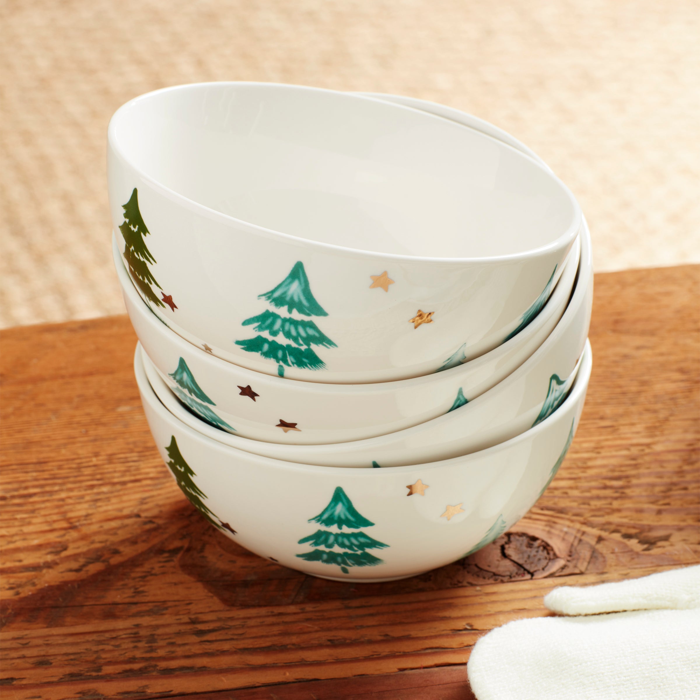 Balsam Lane 12-Piece Dinnerware Set - Porcelain Plates, Bowls & Mugs for 4 People - Elegant Tableware for Everyday Dining, Dinner Parties & Holiday Gatherings