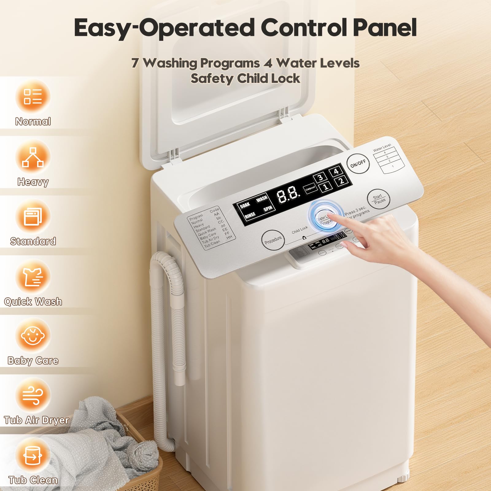 Auertech 18 lbs Portable Washer and 10 lbs Dryer Combo Set - Compact Fully Automatic Washing Machine for Small Spaces - Perfect for Apartments, RVs, Dorms, Camping & Laundry Rooms