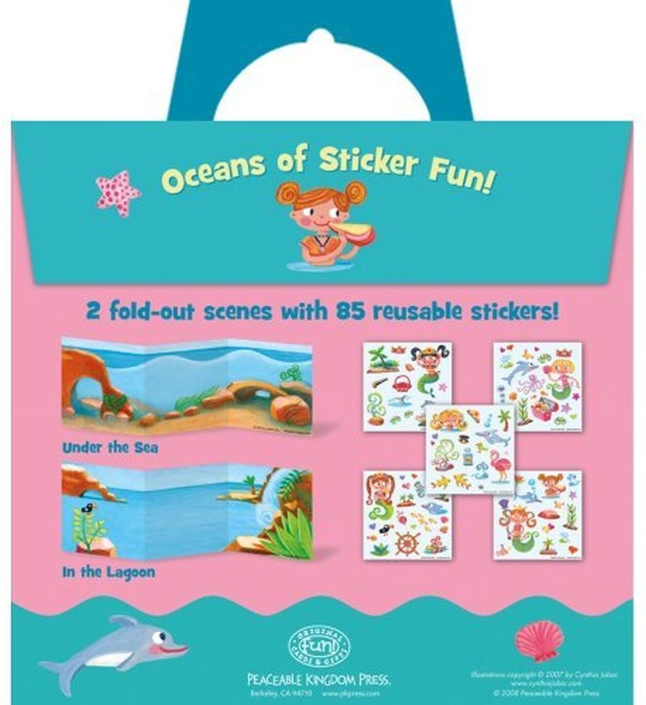Reusable Mermaid Sticker Tote for Kids - Fun Travel & Play