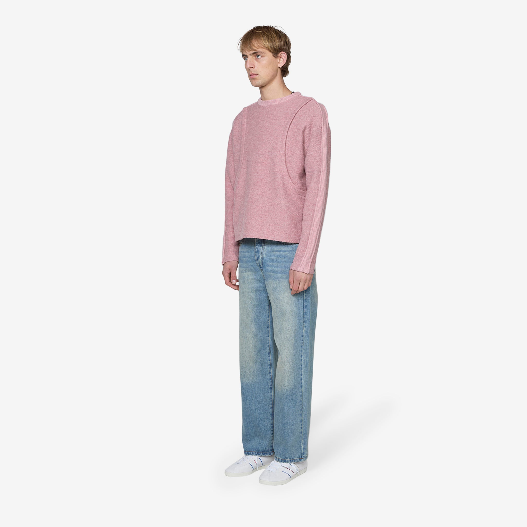 Women's Amanes Crewneck Sweater - Soft Pink Knit Pullover for Casual Wear | Perfect for Fall & Winter Outfits, Office & Weekend Style