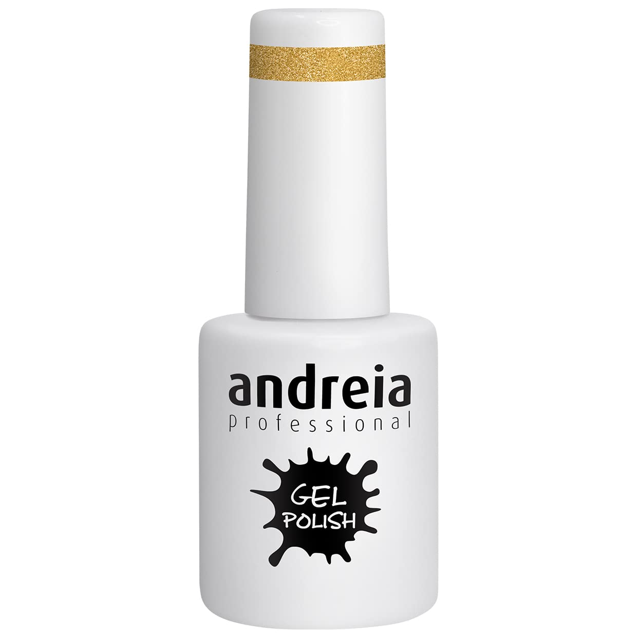 Andreia Semi-Permanent UV LED Gel Nail Polish - Long Lasting 4 Weeks French Manicure with Intense Shine | Metallic Gold Shimmer (Color 281) - 10.5ml | Perfect for Salon, Home Nail Art & Special Occasions