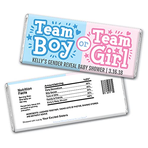 12ct Gender Reveal Candy Bars (12 Pack) - Blue & Pink Baby Shower Party Supplies - Perfect for Gender Reveal Parties, Baby Showers & Celebrations