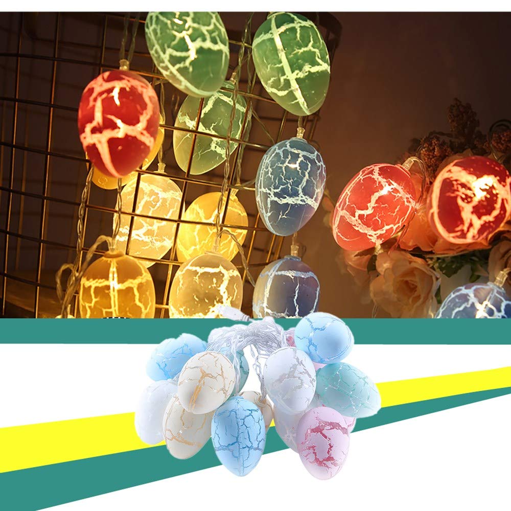 Leyerer Easter Eggs Wire String Lights - Battery Operated USB Fairy Lights for Party, Home, Garden, Christmas Decor - Multicolor LED Indoor/Outdoor Decorative Lighting for Easter, Wedding, Bedroom, Patio