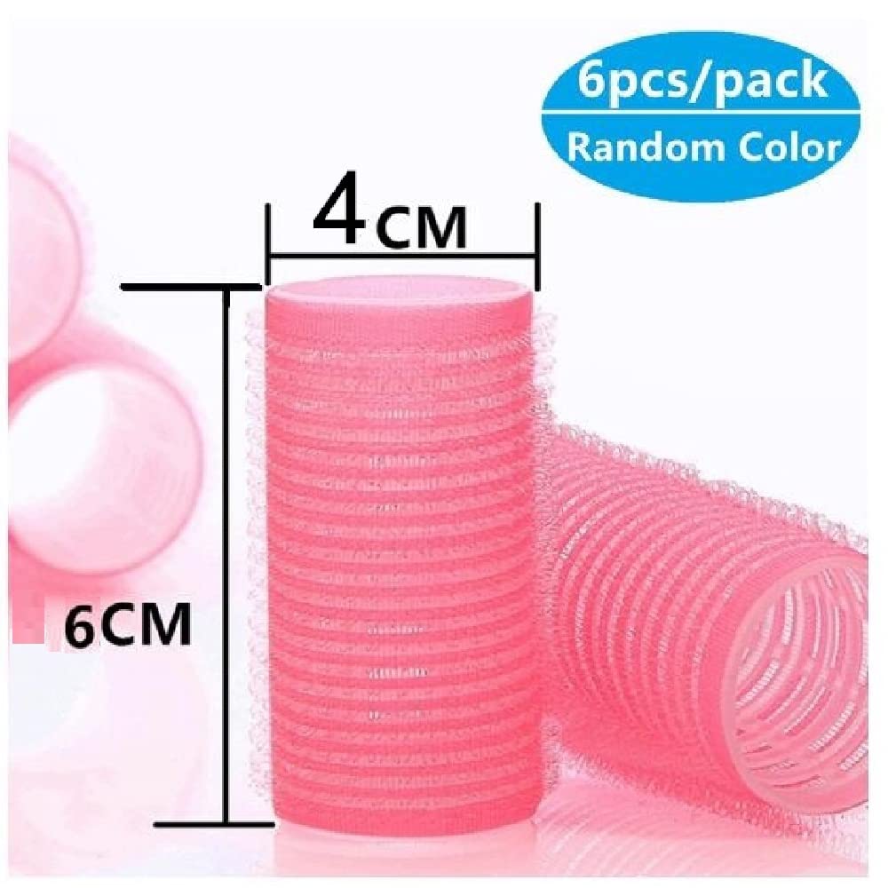 6PCS Sweetpea Self-Grip Hair Rollers for Curling - Soft Rollers for Long, Medium & Short Hair (4 X 6 CM) | Perfect for Home Styling, Salon Looks & Special Occasions