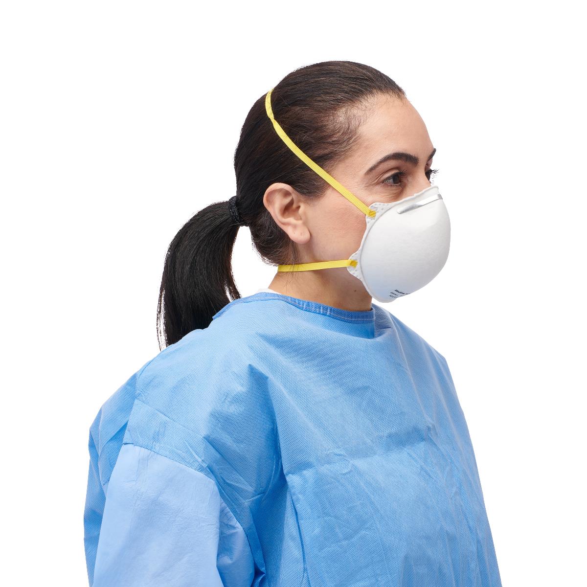 Medline N95 Cone Style Particulate Respirator Mask - NIOSH Certified for Dust, Pollen & Air Pollution Protection - Ideal for Construction, Healthcare & Daily Commuting