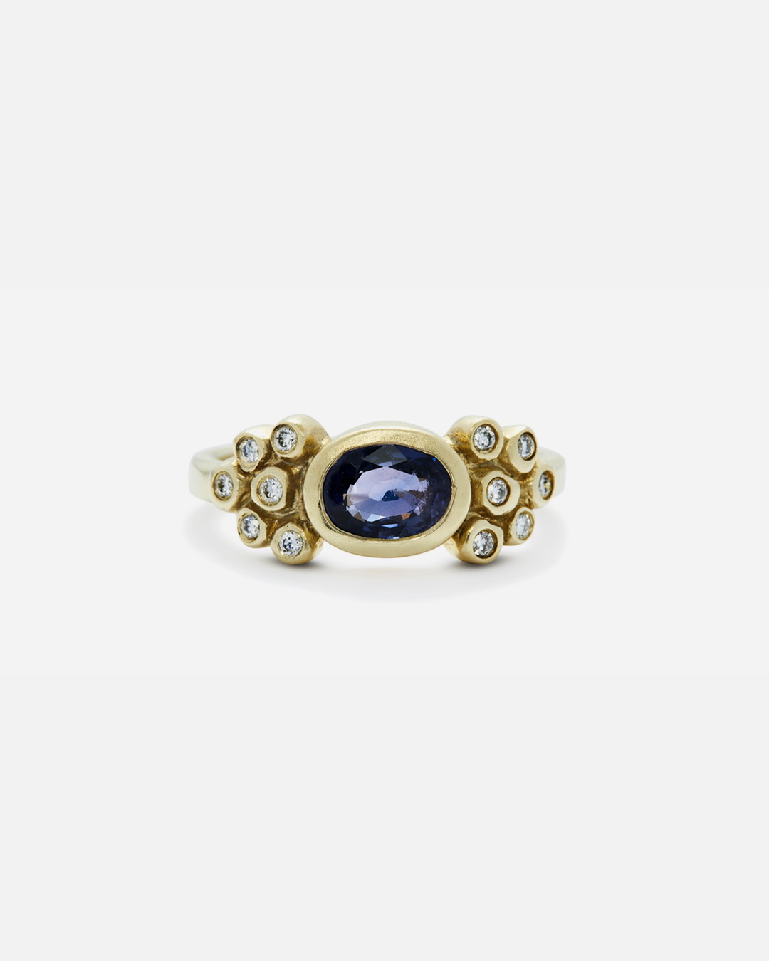 Iolite and White Diamond Ring for Women - Elegant 925 Sterling Silver Bubble Ring for Engagement, Wedding, Anniversary Gifts | Perfect for Date Night & Special Occasions