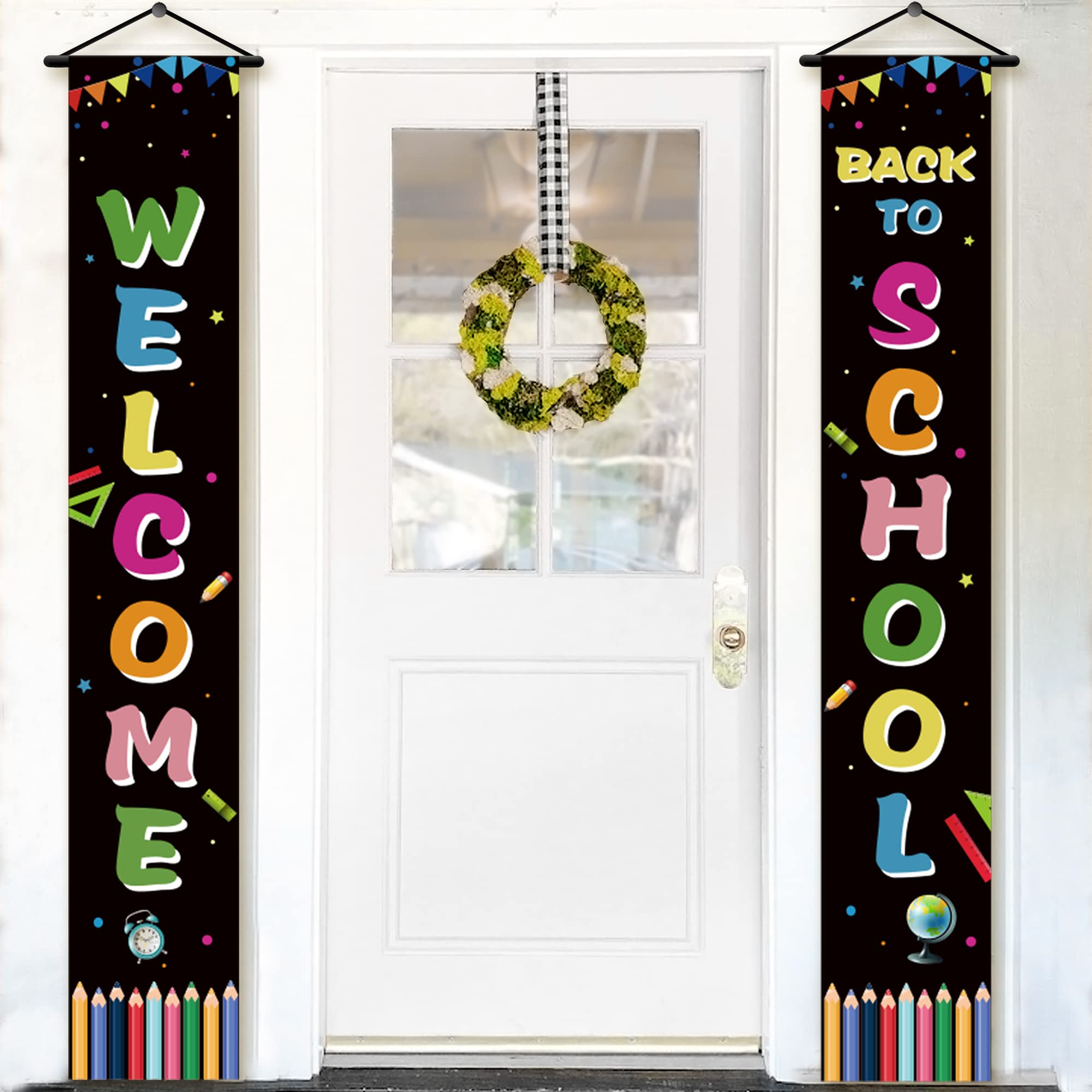 KatchOn Extra Large Welcome Back to School Banner - 72x12 Inch, First Day of School Decorations for Classroom Doors & Walls | Perfect for School Decor, Teacher Welcome Signs, Back to School Parties & Photo Backdrops