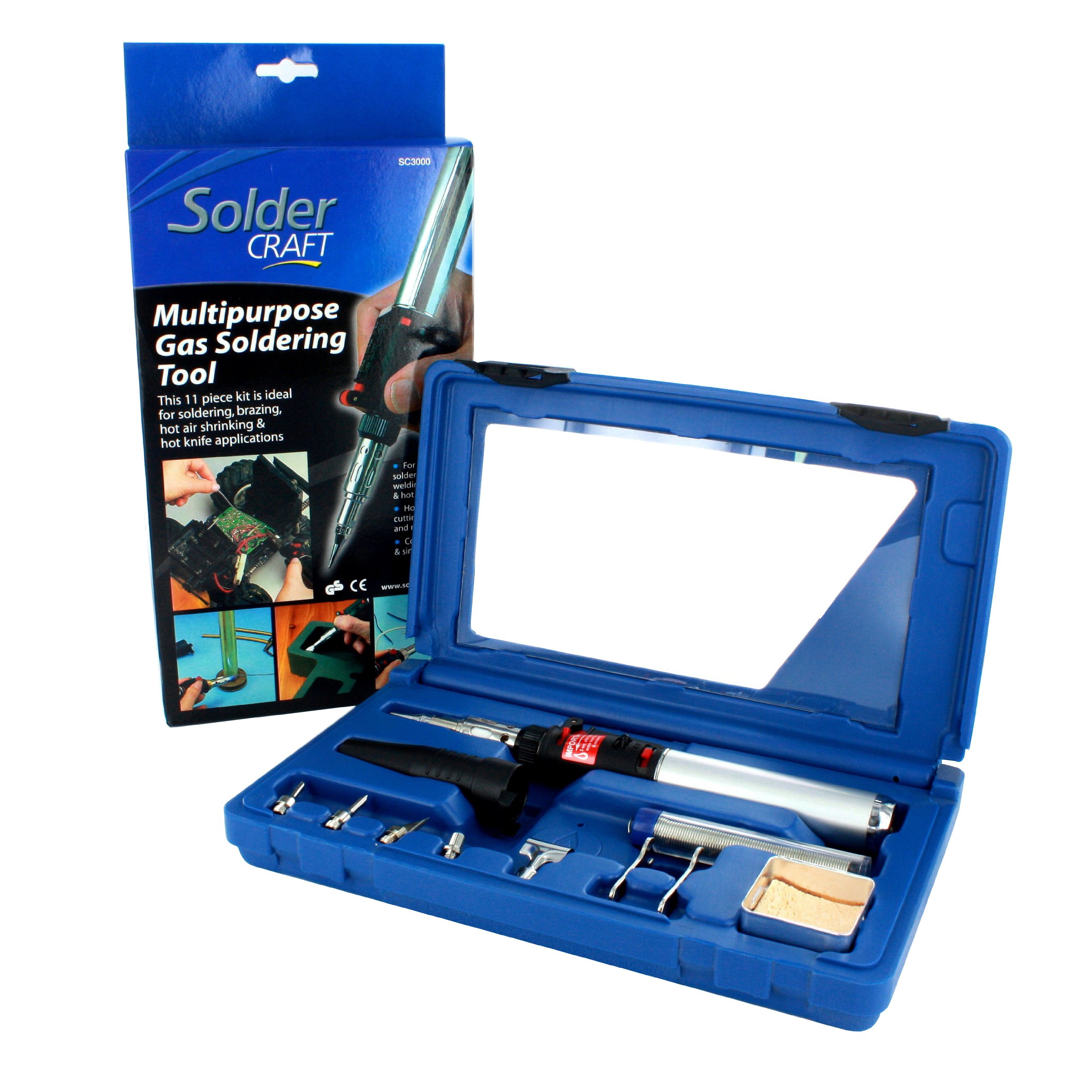 Soldercraft Multi-Purpose Gas Soldering Iron Kit with Butane Torch - Professional Black/Grey Soldering Tool Set for Electronics Repair, Jewelry Making & DIY Projects