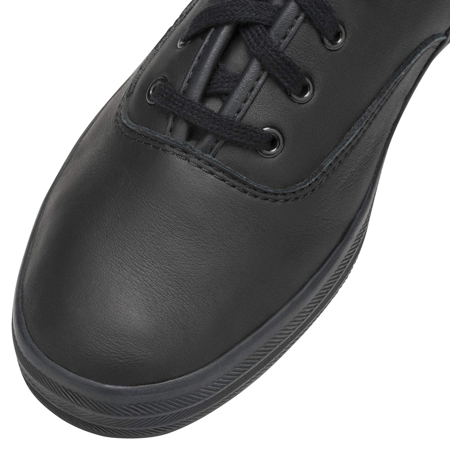 Keds Women's Champion Black Leather Wide Width Sneakers Size 13 - Comfortable Casual Shoes for Walking, Work & Everyday Wear