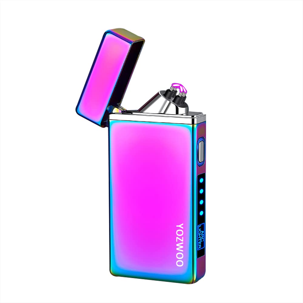 YOZWOO USB Rechargeable Plasma Lighter - Windproof Dual Arc Lighter for Camping & Gifts