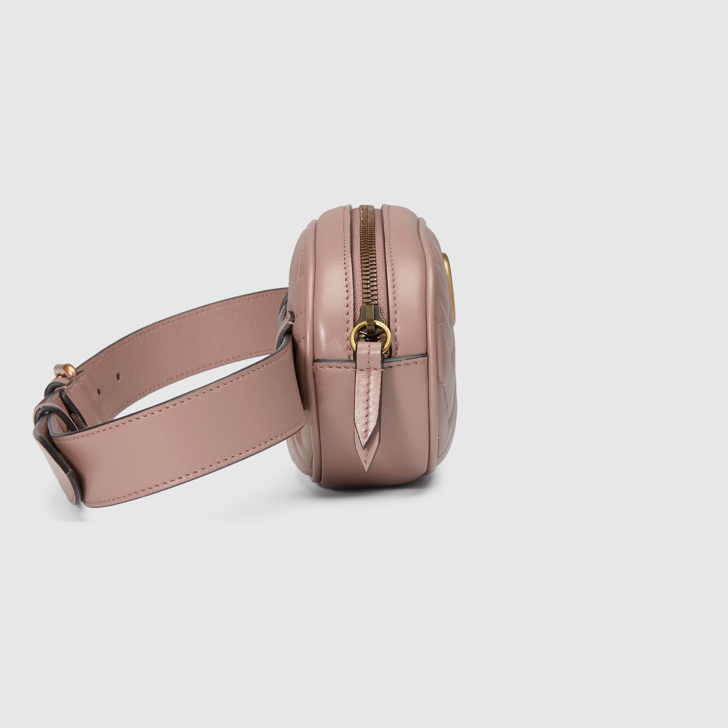 Gucci GG Marmont Matelassé Leather Belt Bag in Pink - Stylish Crossbody Fanny Pack for Women, Perfect for Travel, Concerts & Everyday Use