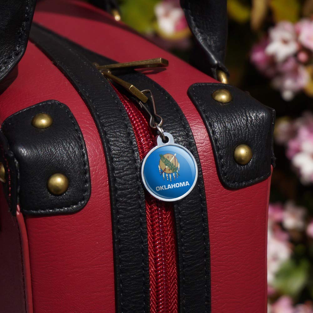 Oklahoma State Flag Zipper Pull Charm - Stylish Accessory for Jackets, Handbags, Purses, Luggage & Backpacks - Perfect for Travel, School & Everyday Use