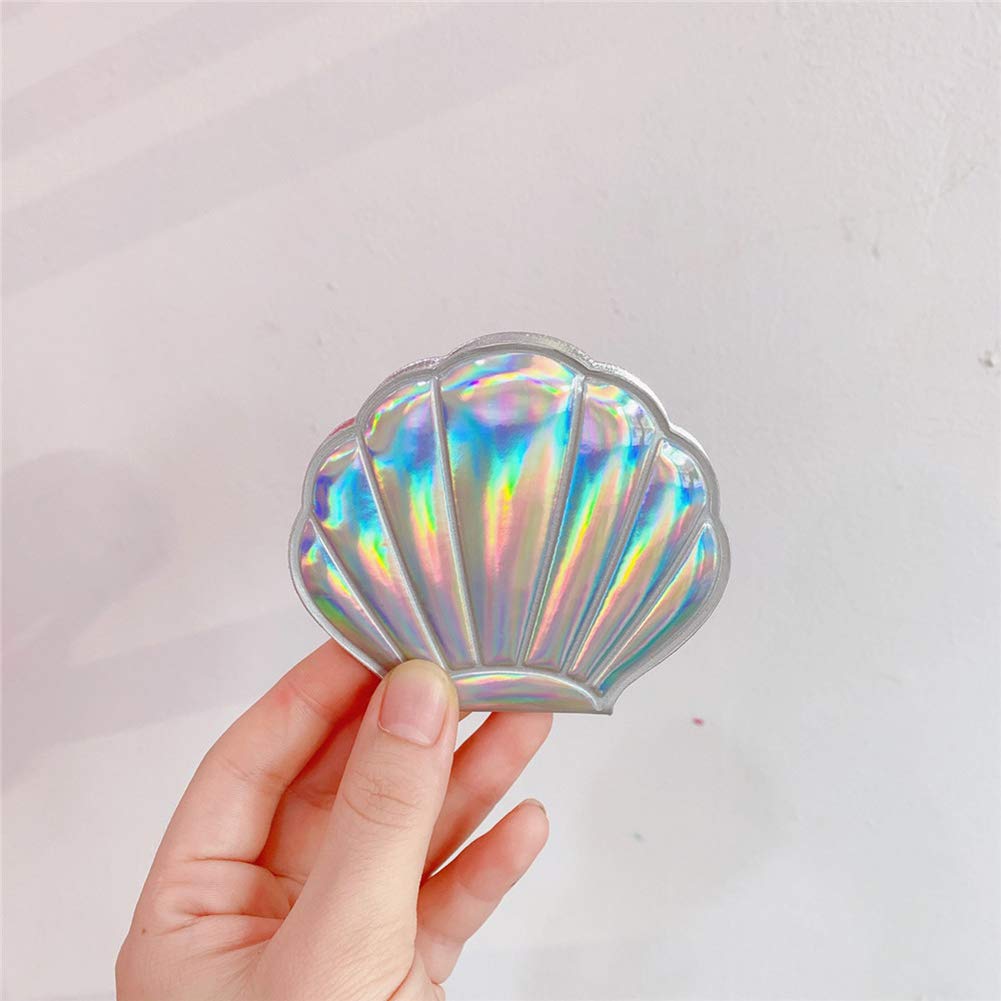 4-Piece Shell Shaped Compact Makeup Mirror Set - Double Sided Folding Pocket Mirror with Magnification for Travel, Purse & Vanity | Perfect for On-the-Go Touch Ups & Home Makeup Application