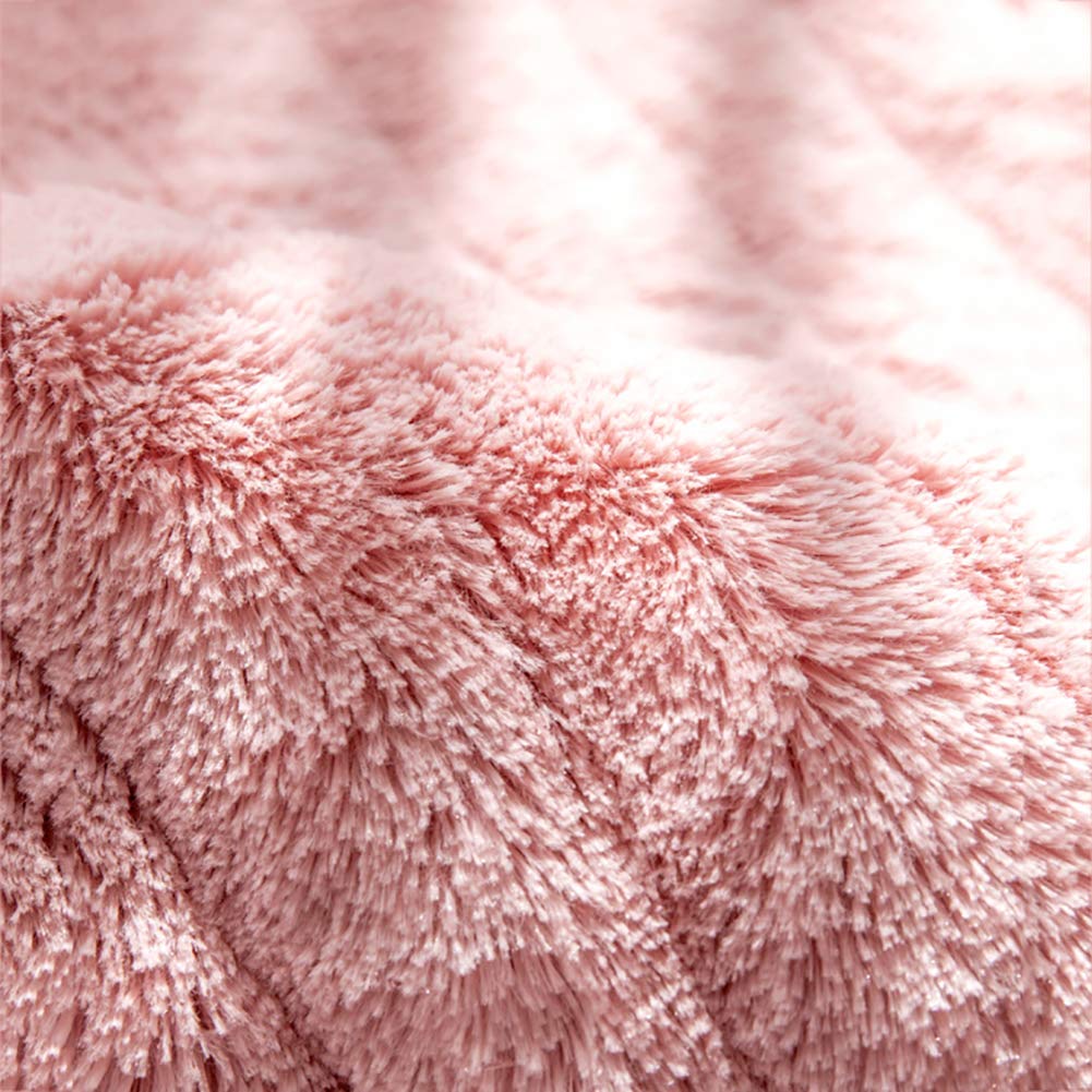 Velvet L-Shaped Sectional Sofa Cover - Winter Warm Recliner Slipcover Protector for Pets, 110x240cm (43x94inch), Pink - Perfect for Living Room, Family Room & Pet-Friendly Homes