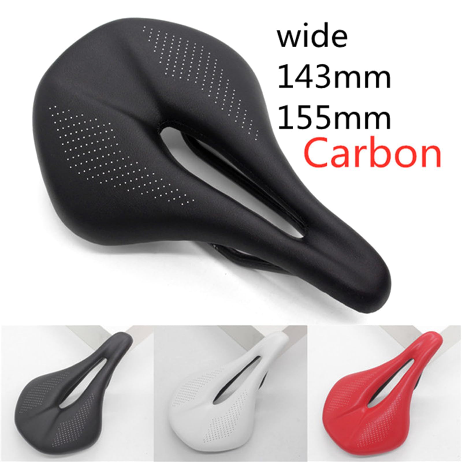 Breathable Hollow Leather Bike Seat Cushion - Shock Absorbing Comfortable Cycling Saddle for Men & Women - Perfect for Road Bikes, Mountain Bikes & Long Distance Rides