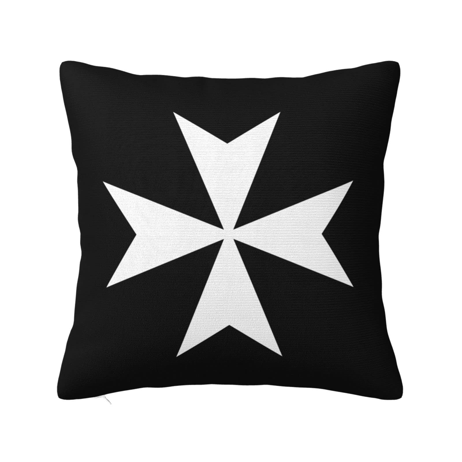 Maltese Cross Throw Pillow Covers 18x18 Inch - Double Sided Decorative Square Pillow Cases for Sofa, Bedroom, Living Room - Perfect for Home Decor, Farmhouse Style & Cozy Interior Design