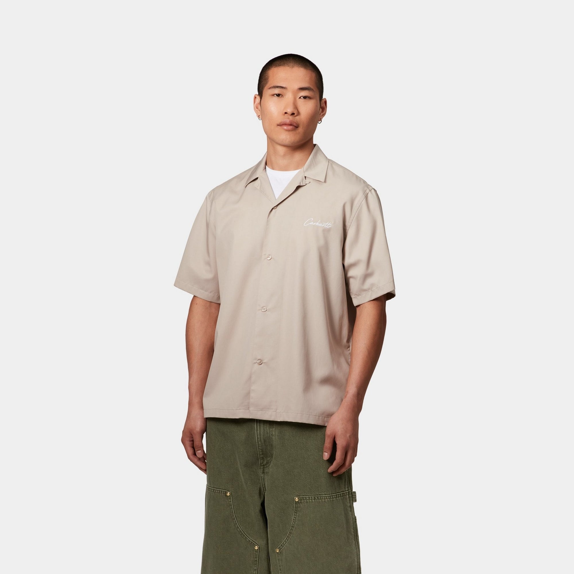 Delray Shirt - Premium Fleur de Sel & White Cotton Button Down for Men | Casual Office Wear, Date Night & Summer Outfits