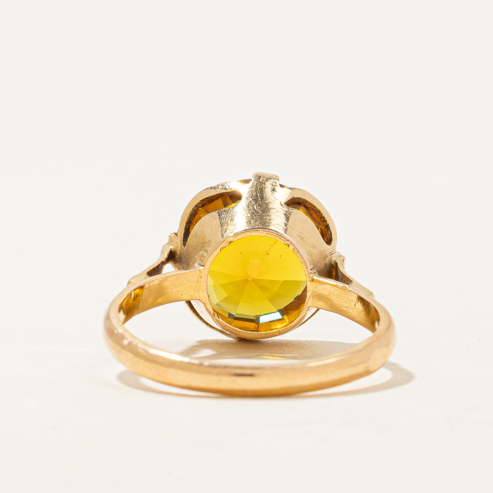 5.65ct Yellow Synthetic Sapphire Cocktail Ring - Size 7 | Elegant Statement Jewelry for Evening Parties & Special Occasions