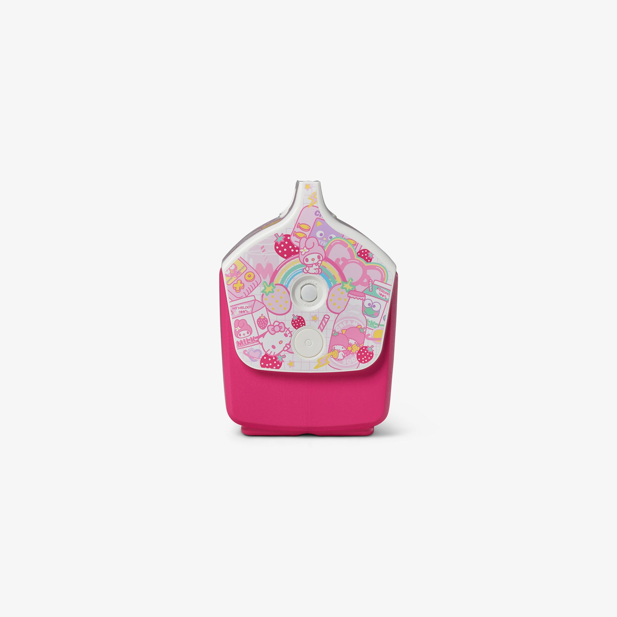 Hello Kitty & Friends Strawberry Milk Themed 7 Quart Insulated Cooler - Perfect for Picnics, Beach Trips, and Outdoor Adventures