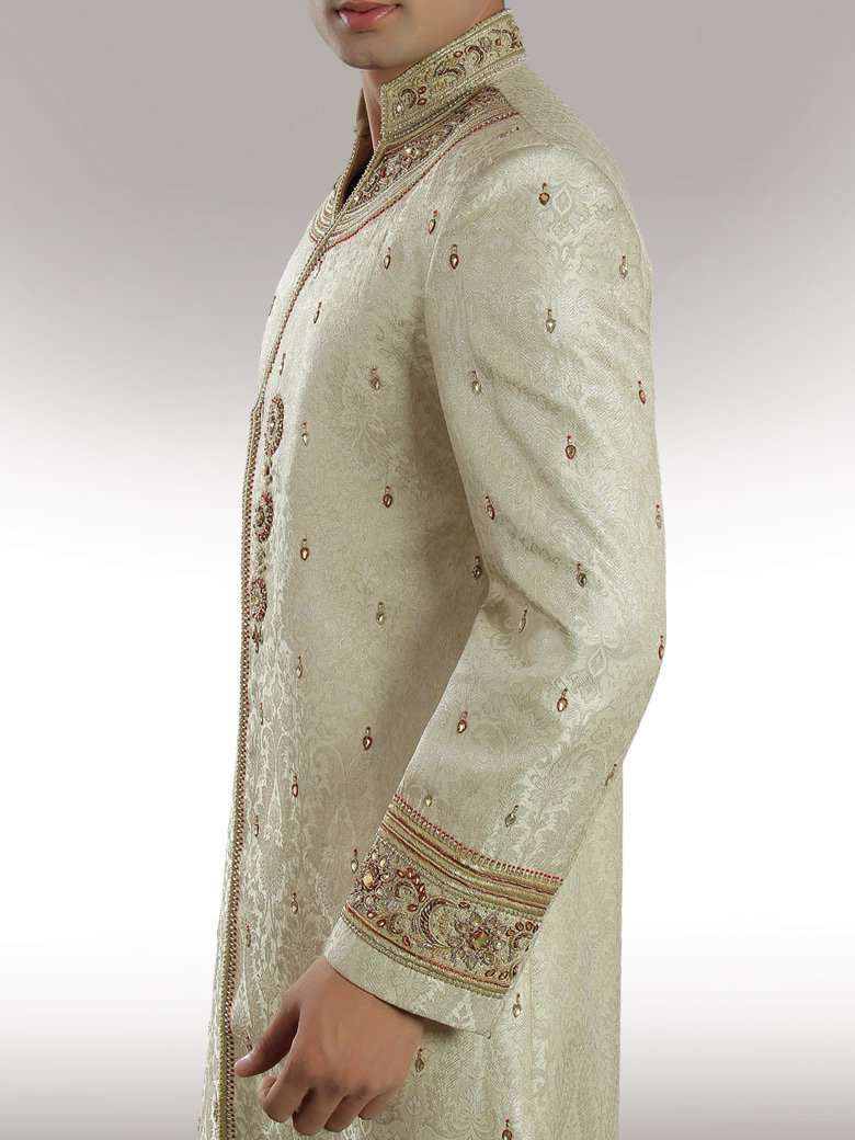 Elegant Designer Cream Sherwani for Men - Traditional Indian Wedding Attire & Special Occasion Outfit