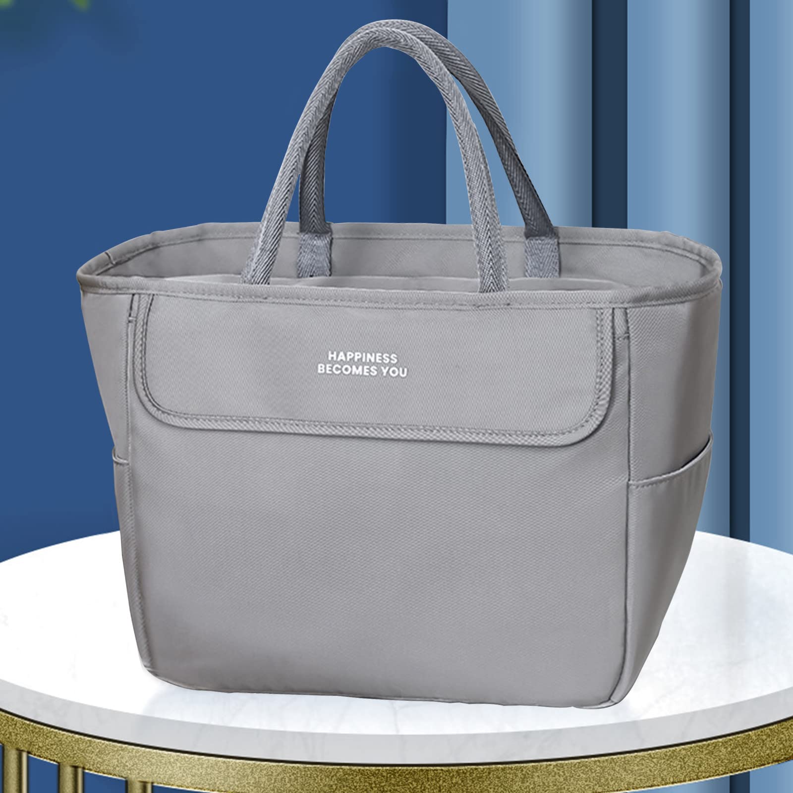 Large Reusable Lunch Tote Bag - Durable Fabric Storage Tote for Women, Men & Kids - Perfect for School, Work, Office or Travel - Eco-Friendly Lunch Box Carrier for Daily Commute & Picnics