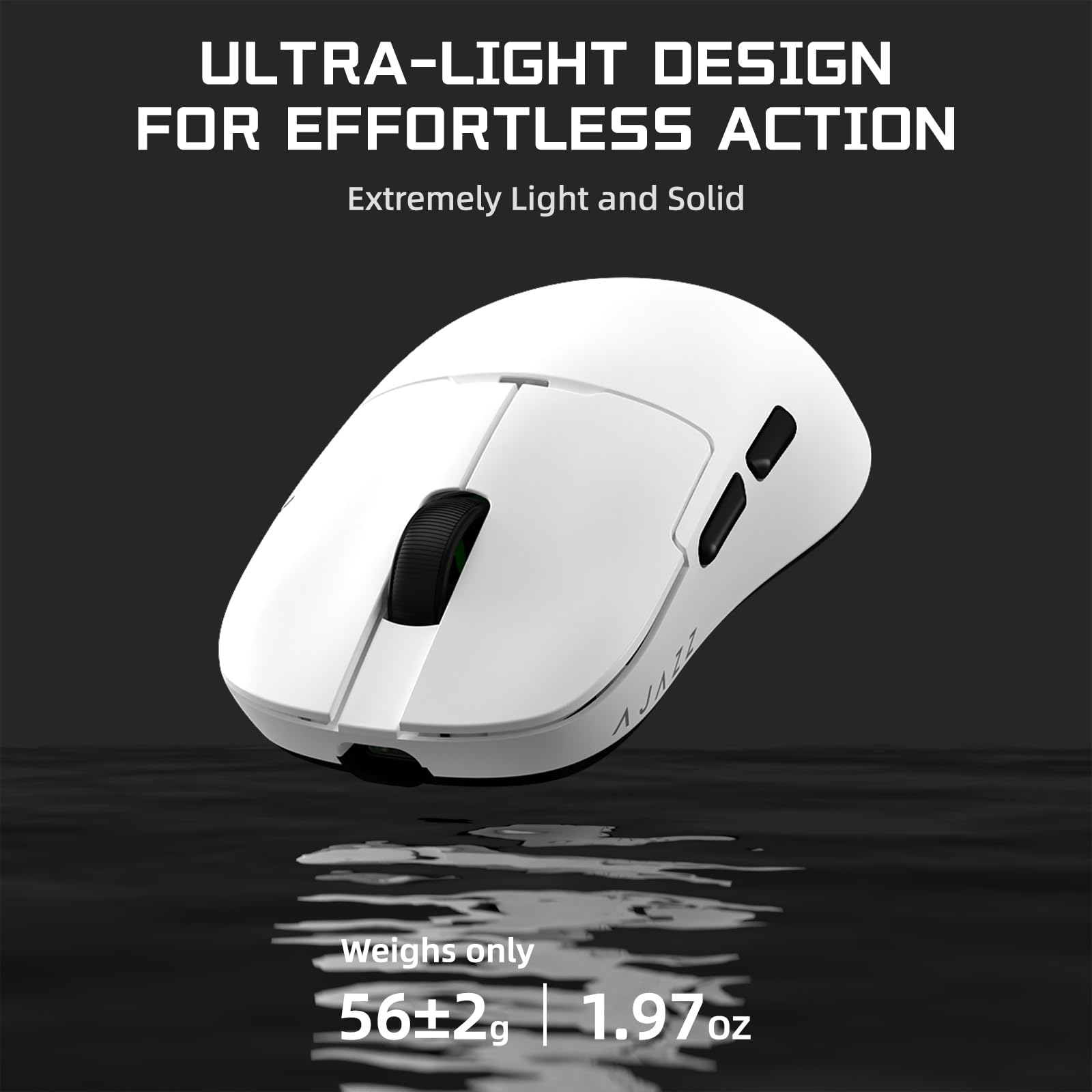 Attack Shark Ajazz AJ159APEX Gaming Mouse - 42K DPI, 8KHz Wireless, RGB Charging Dock with Color Display, 56g Ultra-Lightweight (2.4G/BT/Wired) for PC/Mac - White | Perfect for FPS, MOBA & Esports Gaming