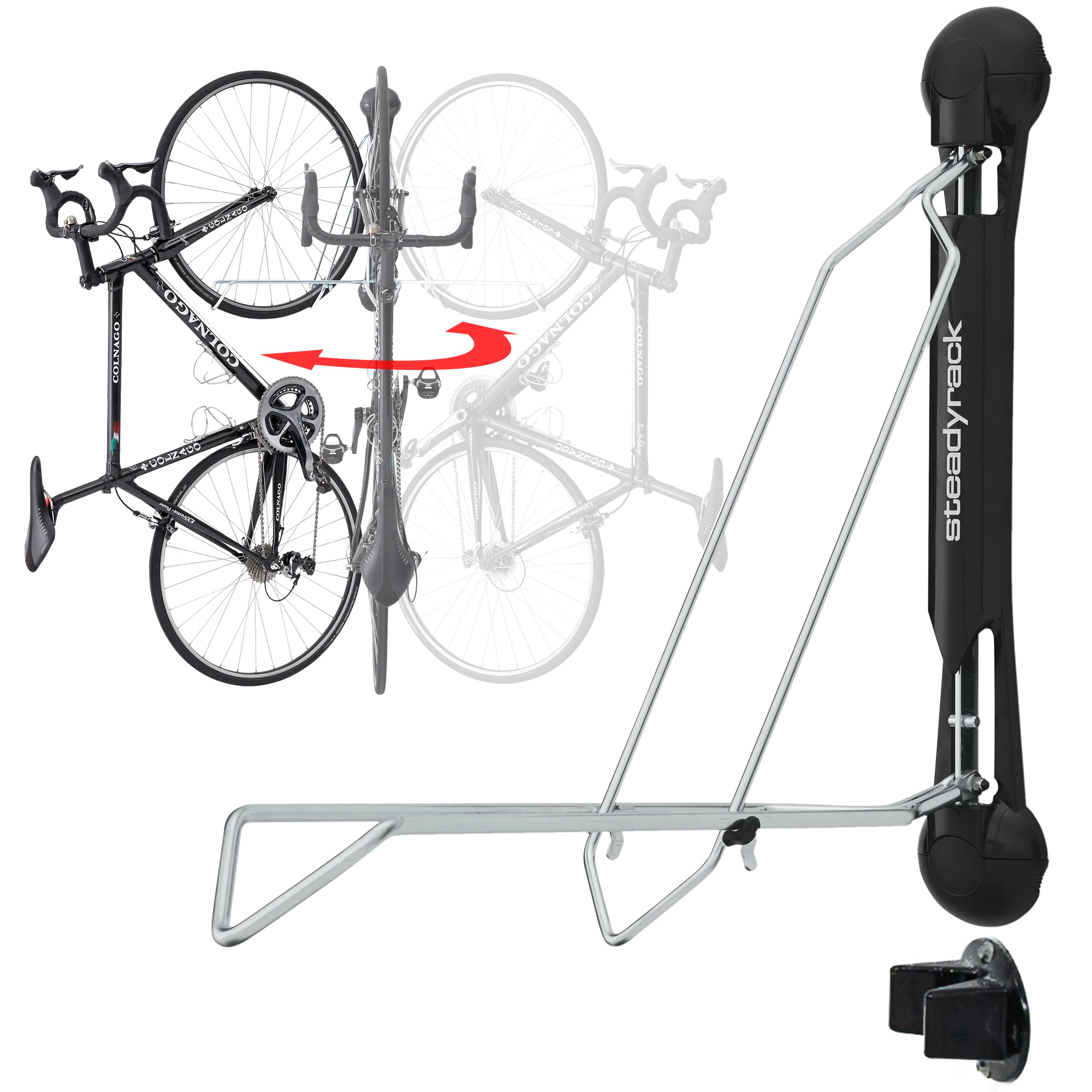 Steadyrack Classic Wall Mount Bike Rack - Space Saving Bicycle Storage for Home, Garage & Bike Parks - Perfect for Indoor & Outdoor Bike Organization