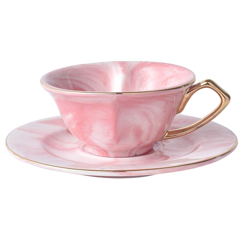 DOITOOL Vintage British Ceramics Coffee Cup and Saucer Set - 120ml Porcelain Espresso Cups, Tea Mugs for Couples Gifts, Perfect for Coffee, Latte, Milk Drinks & Cafe Use