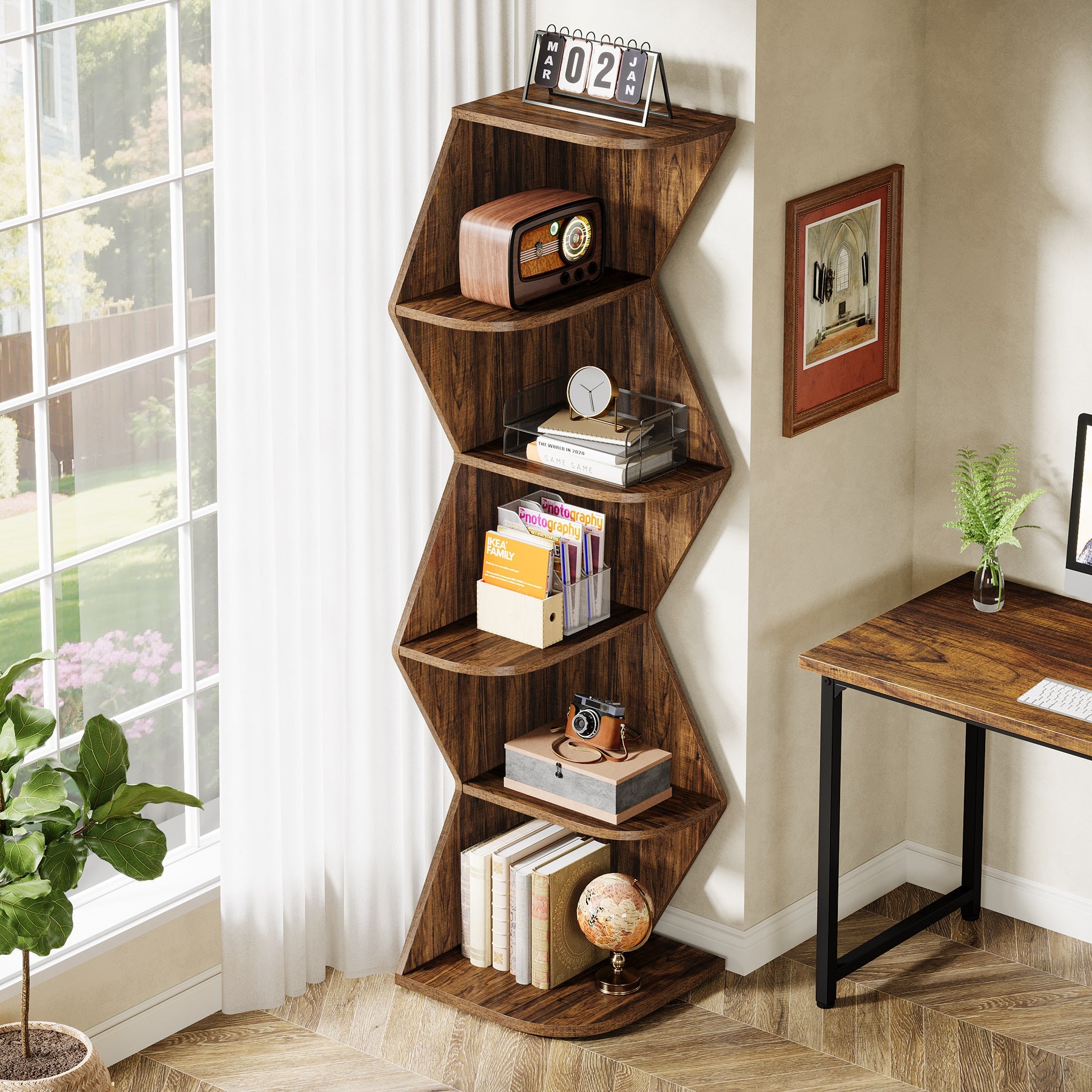 5 Tier Corner Shelf, 71.5