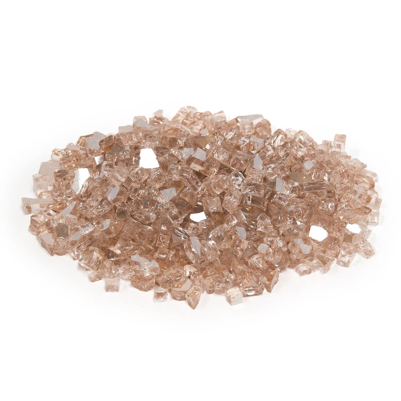 RH Peterson Real Fyre Champagne Reflective Fyre Glass - 10 lbs Fireplace Glass Set for Gas Logs - Perfect for Indoor & Outdoor Fire Pits, Fireplaces, and Home Decor