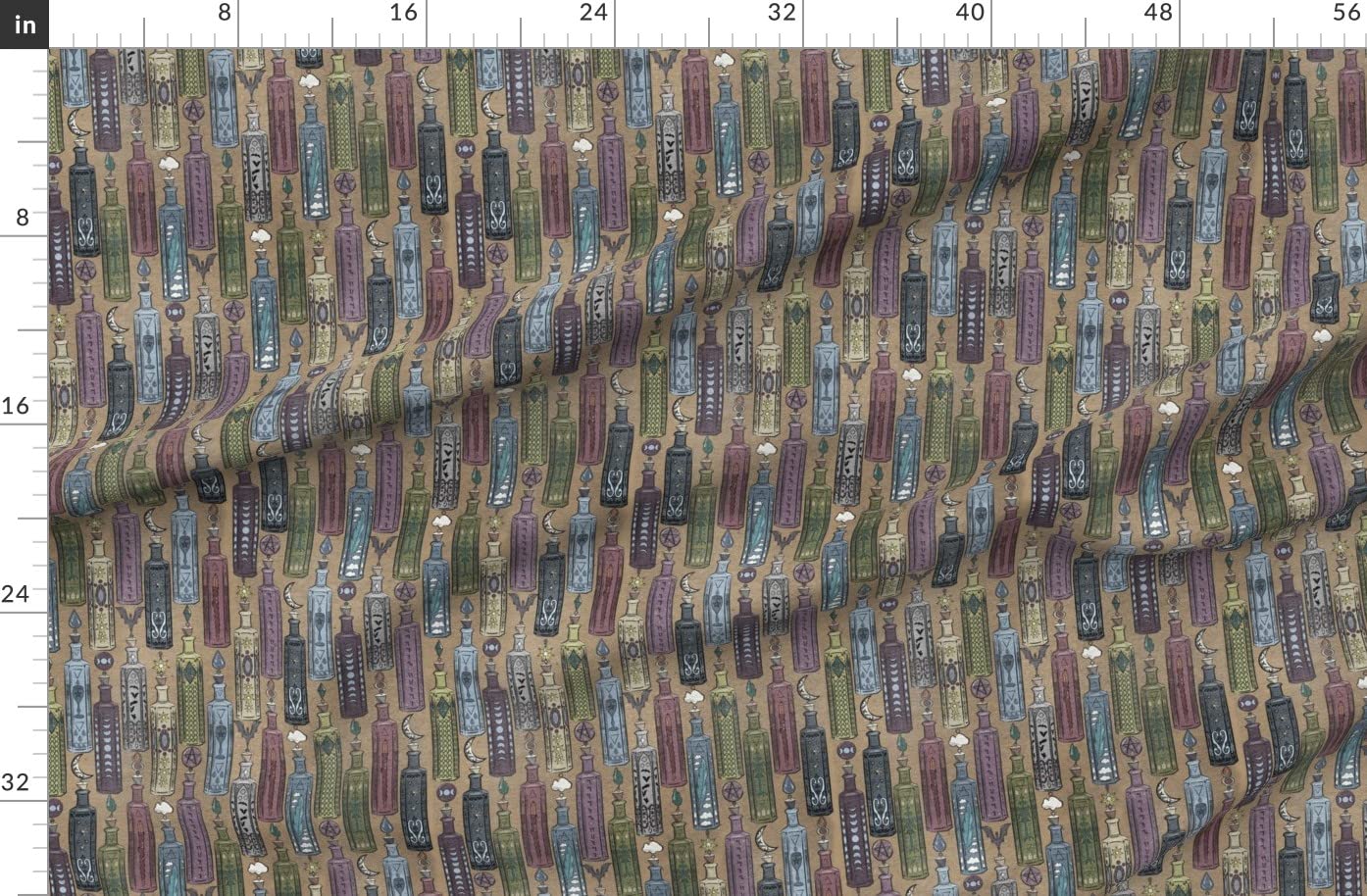 Witch Pagan Potion Vintage Printed Fleece Fabric by The Yard - Soft & Warm for DIY Sewing Projects, Blankets, Loungewear, No-Sew Crafts - Perfect for Halloween Decor, Witchy Home Decor & Cozy Winter Apparel