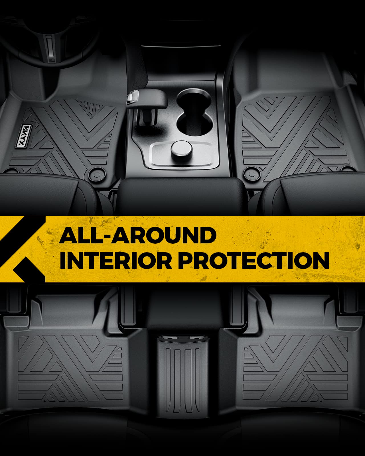 KYX All-Weather TPE Floor Mats for 2021-2024 Hyundai Elantra (Non-Hybrid) - Front & Rear Seat Protection, Durable Car Floor Liners - Perfect for Daily Commute, Road Trips & Winter Driving