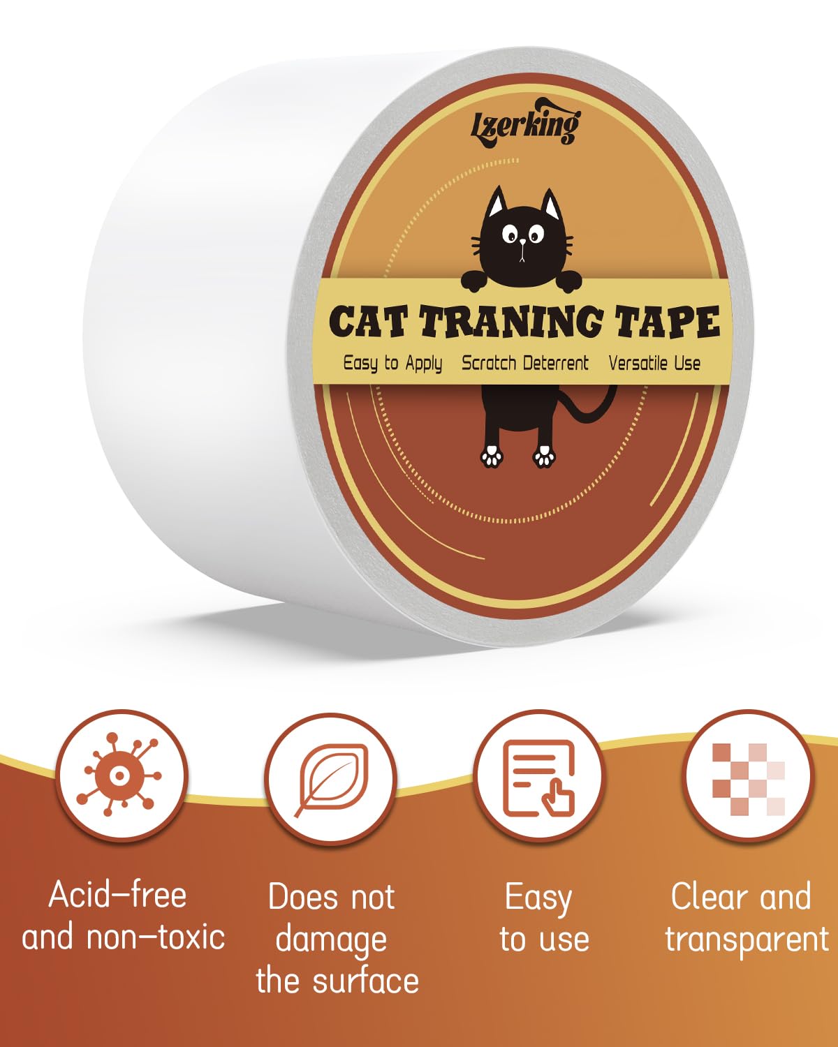 2 Rolls Clear Double-Sided Cat Scratch Tape - 4in×20 Yards Furniture Protector & Scratch Control for Sofa, Walls, Doors | Cat Repellent Tape for Pet Owners