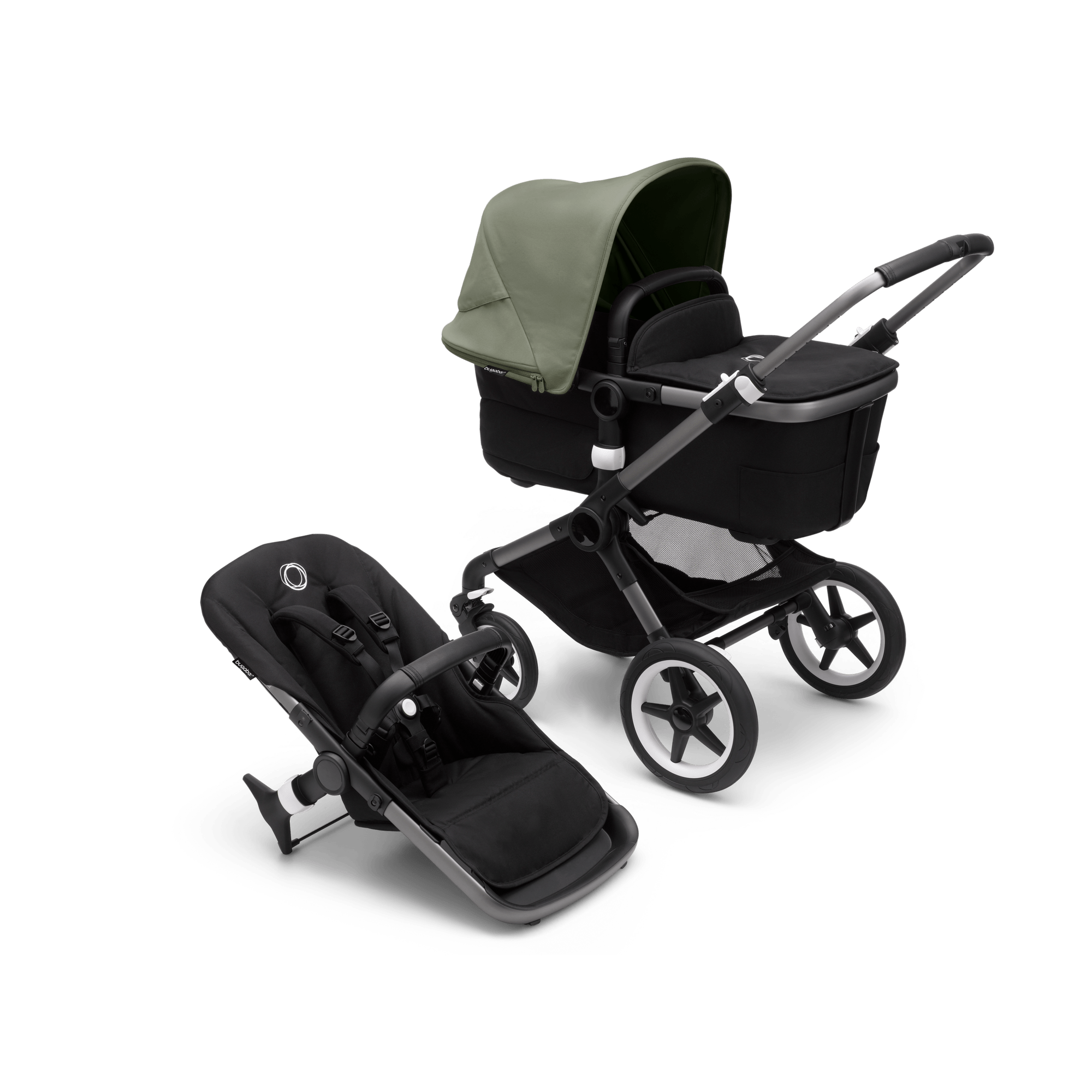Bugaboo Fox3 Complete Stroller - Graphite Base | Lightweight Travel Stroller for Newborns & Toddlers | Perfect for City Walks, Shopping & Air Travel