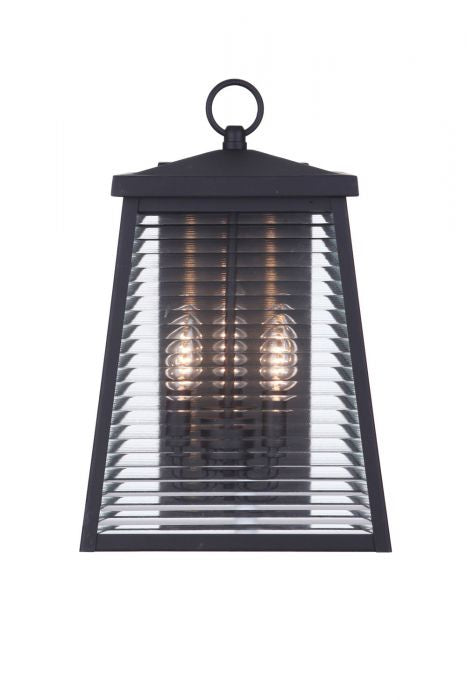 Armstrong Three Light Outdoor Wall Mount in Midnight Black - Durable Weatherproof Exterior Sconce for Porch, Patio, Garage & Garden Lighting