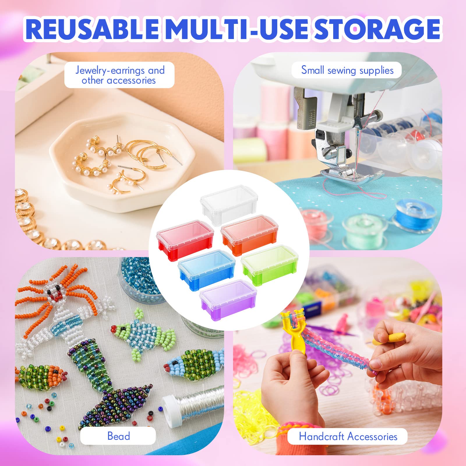 Tatuo 18-Piece Small Plastic Crayon Storage Box with Lid - 5.31