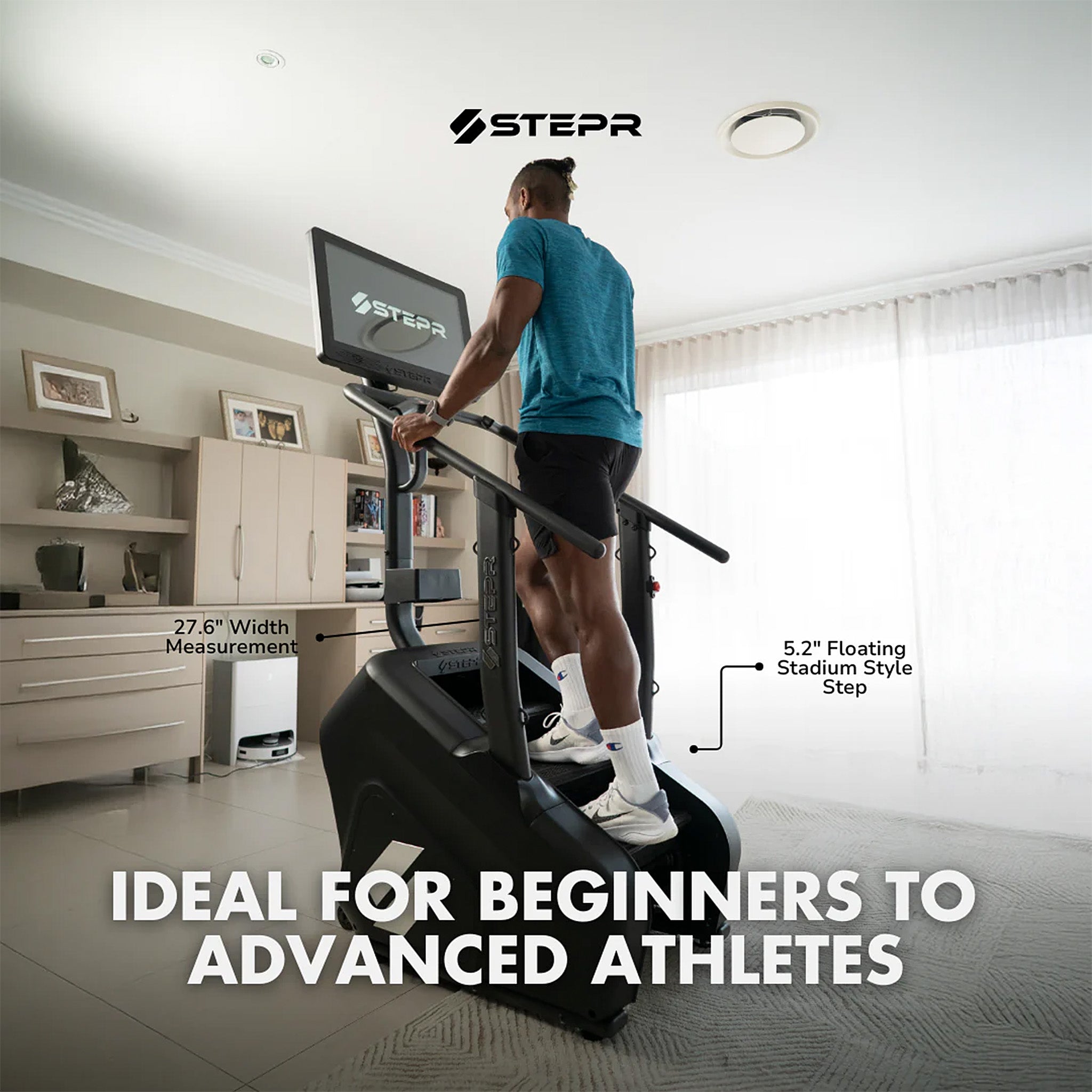 STEPR Stair Climber - Portable Folding Stepper Machine for Home Workout, Cardio & Fitness Training - Perfect for Small Spaces, Apartment & Office Use