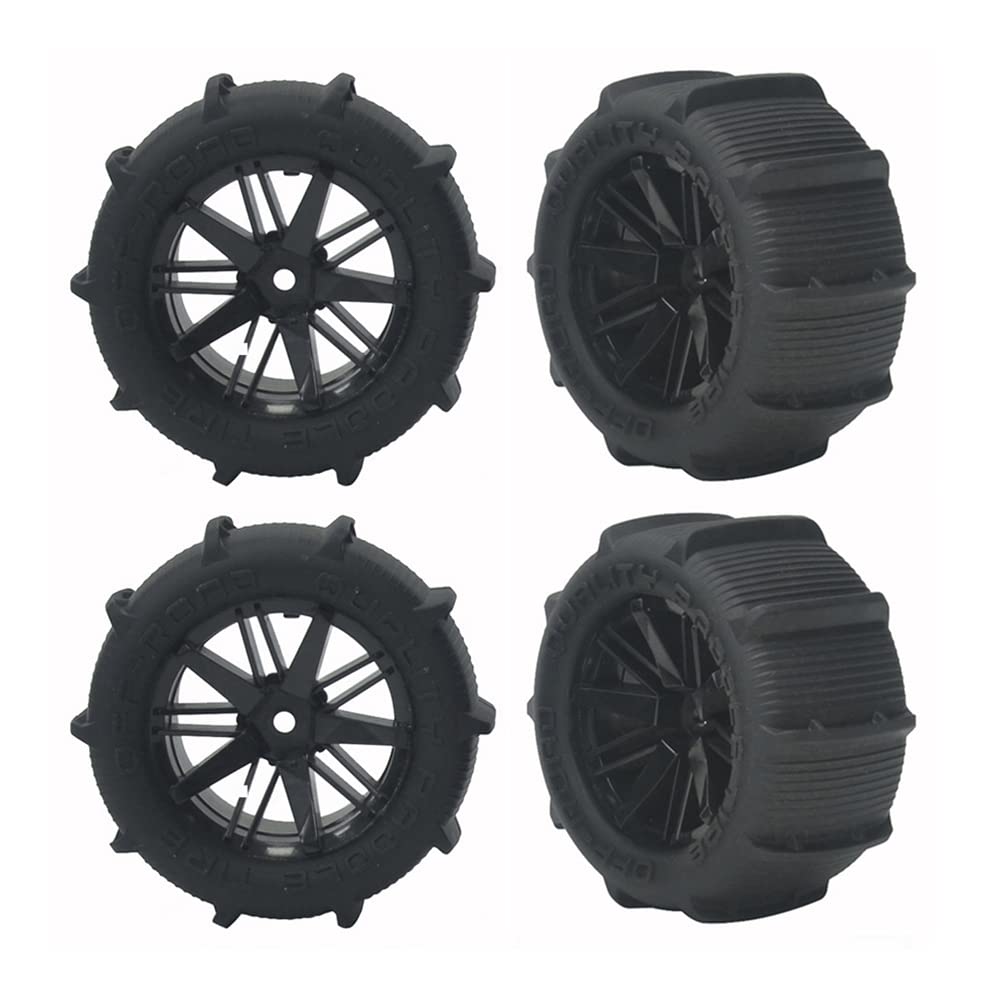 4Pcs 80mm Snow Sand Tires for 1/10 RC Cars - Compatible with HSP 144001, 124019, 12428, 104001, 16889 & SG1601 Models - Off-Road Upgrade Parts for Winter & Beach Driving Adventures