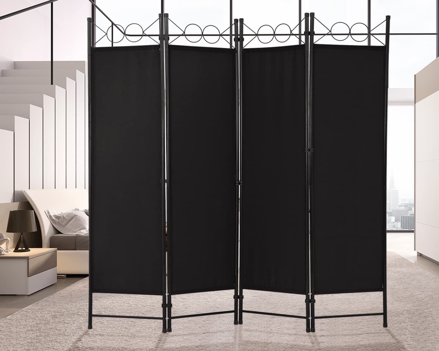 4 Panel Folding Room Divider - 68