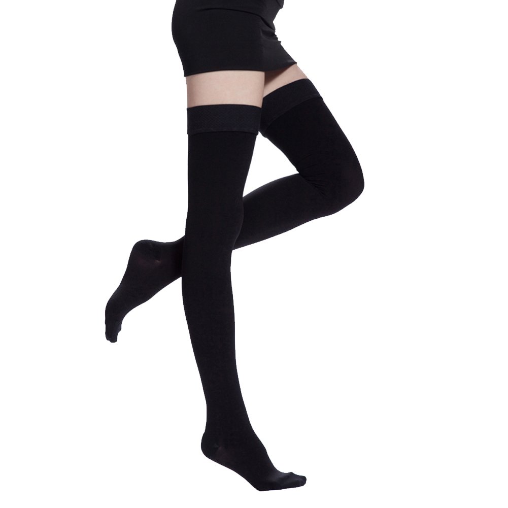 20-30 mmHg Thigh High Compression Socks for Men & Women - Medical Grade Support Stockings for Circulation, Varicose Veins & Travel Comfort