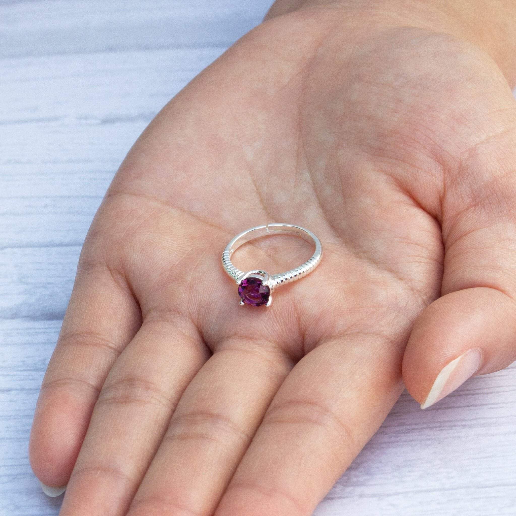 Alexandrite Birthstone Ring with Zirconia - Elegant Jewelry for Gifts & Parties