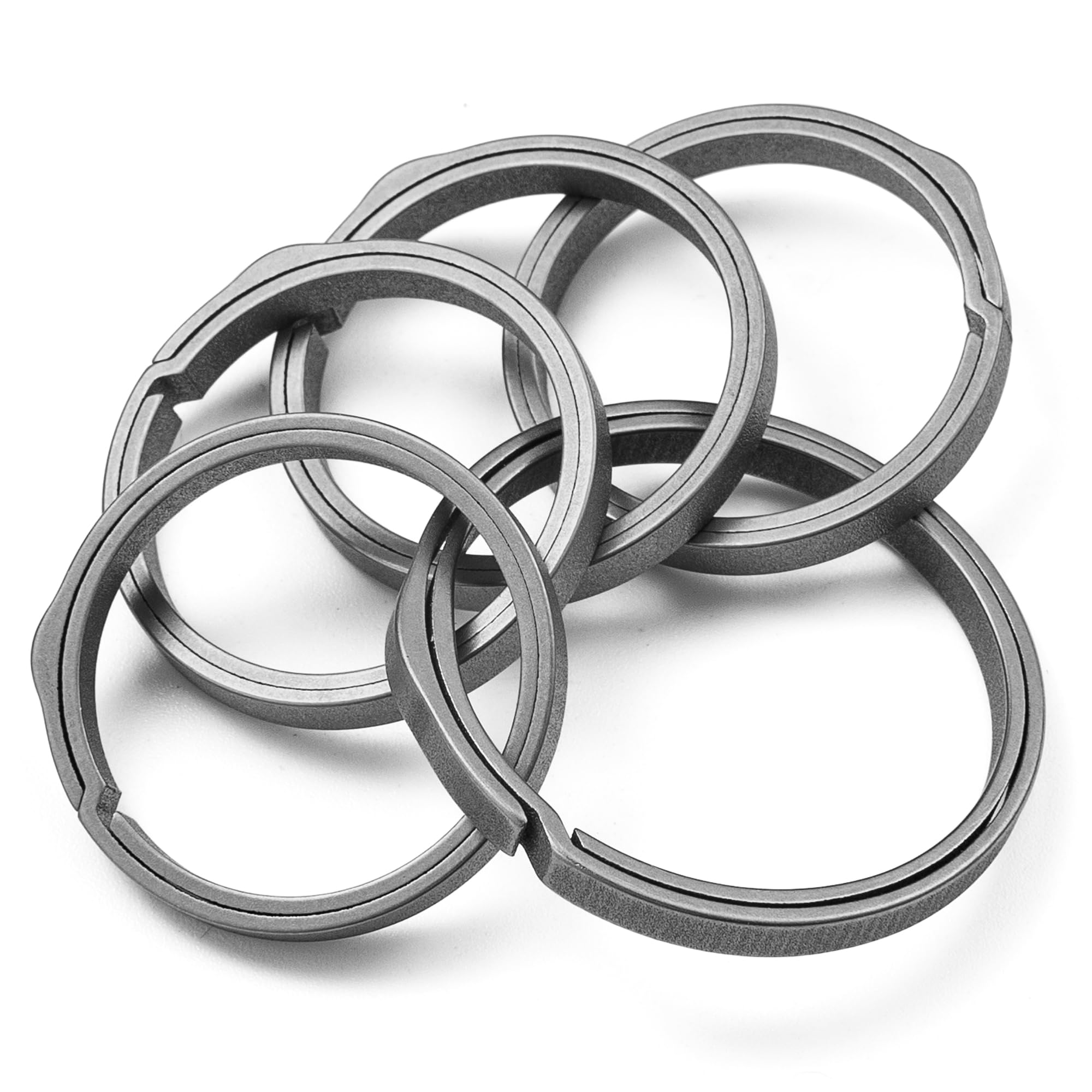 Titanium Key Rings for Keychain - Heavy Duty Side-Pushing Split Keyrings (10-Pack) - Durable Keychain Accessories for Home, Office, Car & Travel Organization