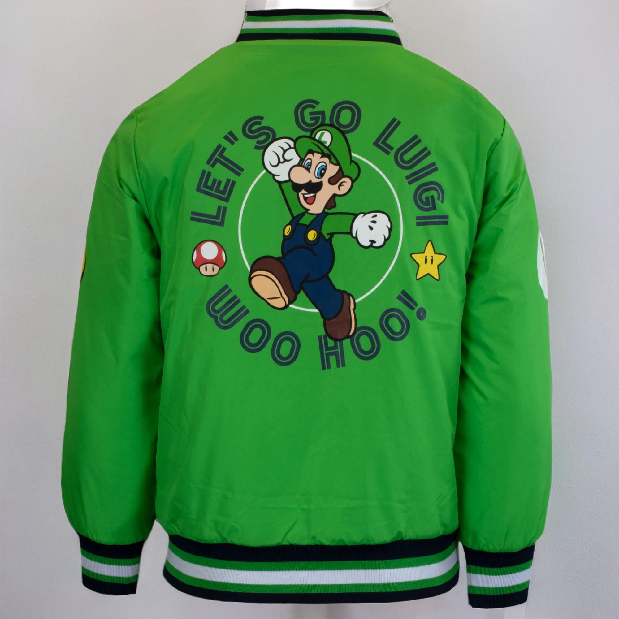 Nintendo Super Mario Bomber Jacket - Mario & Luigi Video Game Inspired Windbreaker for Men & Women | Perfect for Cosplay, Gaming Events & Streetwear Fashion