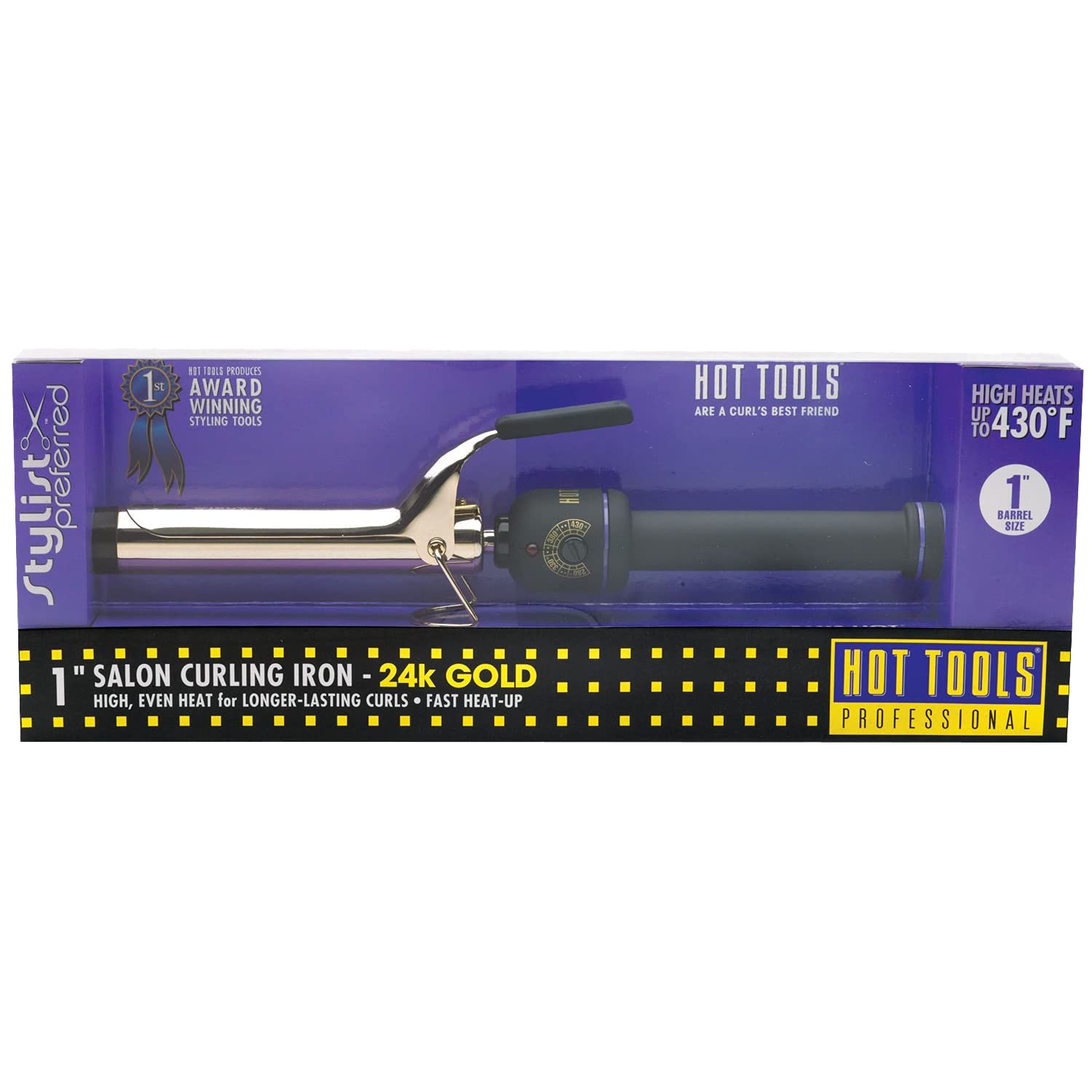 Hot Tools 1181 1 Inch Professional Spring Curling Iron for Salon-Quality Waves & Curls - Perfect for Home Styling, Weddings & Special Occasions