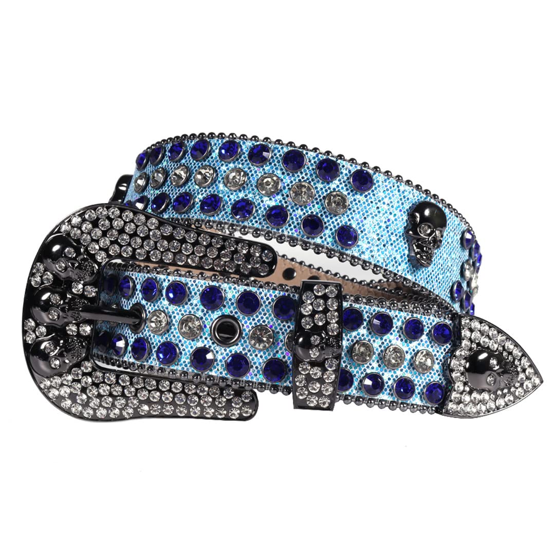 Vintage Rhinestone Skull Belt for Women & Men - Colored Diamond Studded Gold Chain Waist Belt - Perfect for Jeans, Gothic Fashion & Punk Style Outfits