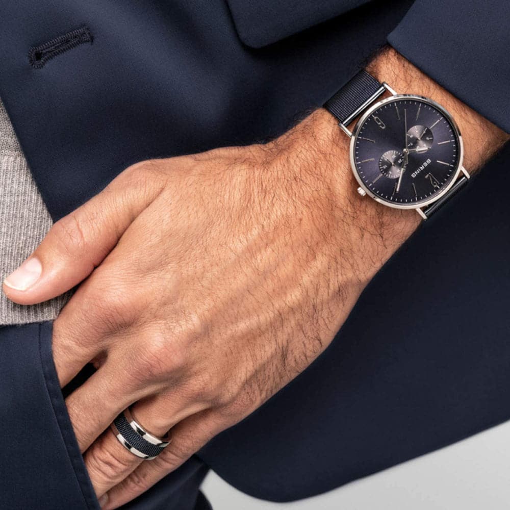 BERING 14240-303 Classic Men's Watch - Stainless Steel Analog Wristwatch with Date Window, Water Resistant for Business, Casual & Outdoor Activities