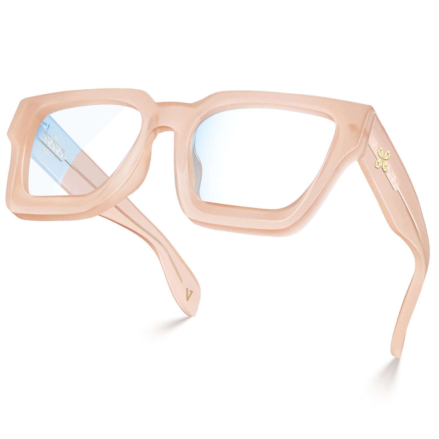 Stylish River Geometric Eyeglasses for Men & Women - Trendy Square Frame Glasses for Reading & Fashion - Perfect for Office, Driving, and Daily Wear