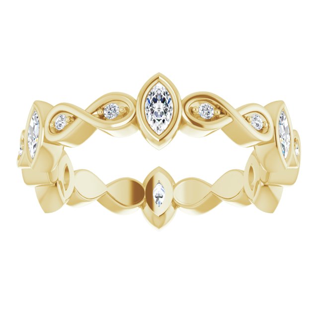 0.70 Carat Bezel Set Marquise & Round Diamond Infinity Eternity Wedding Band - Perfect for Anniversaries, Engagements & Special Occasions