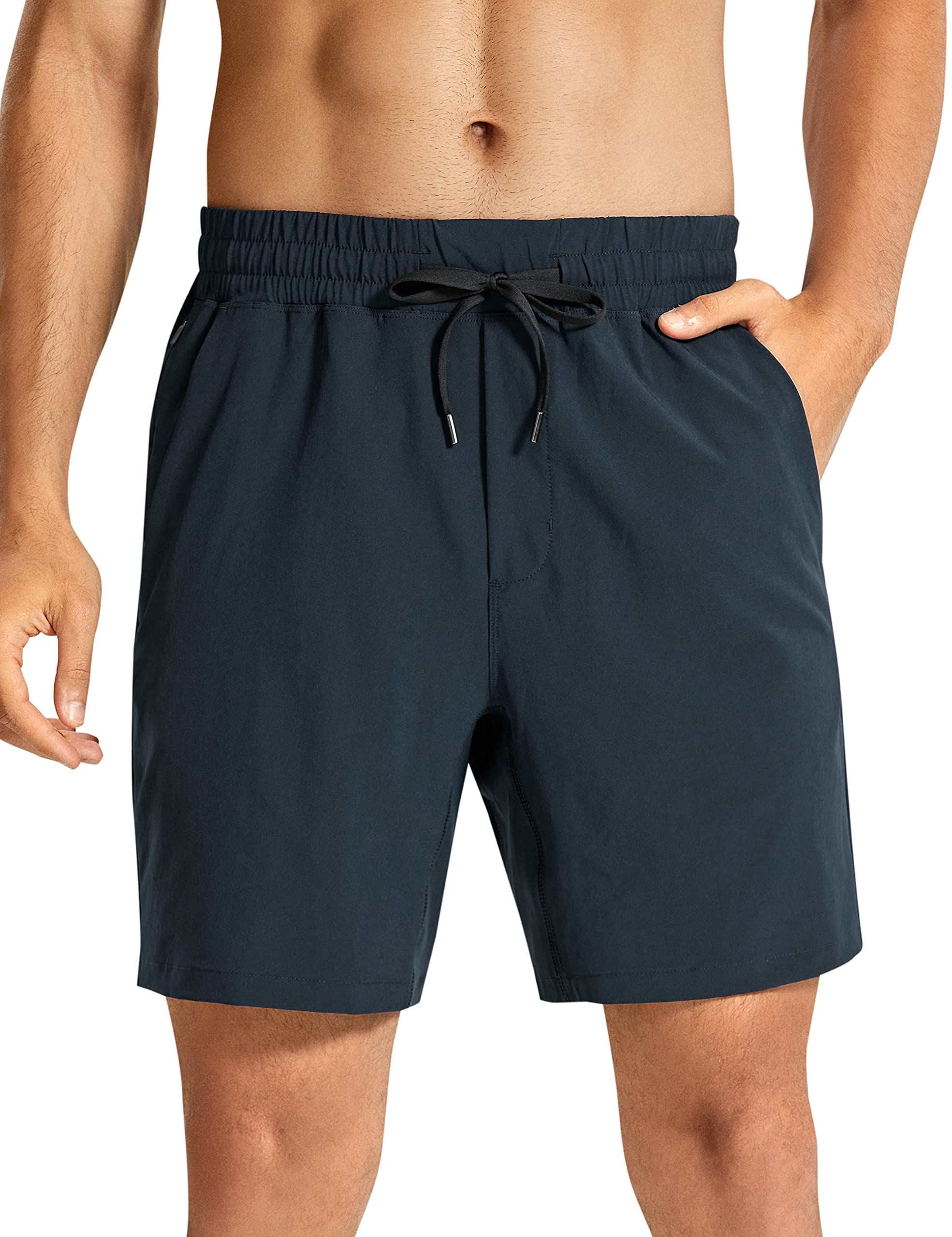 CRZ YOGA Men's Quick Dry Workout Shorts - 7'' & 9'' Linerless Running Gym Shorts with Pockets for Sports, Training & Outdoor Activities