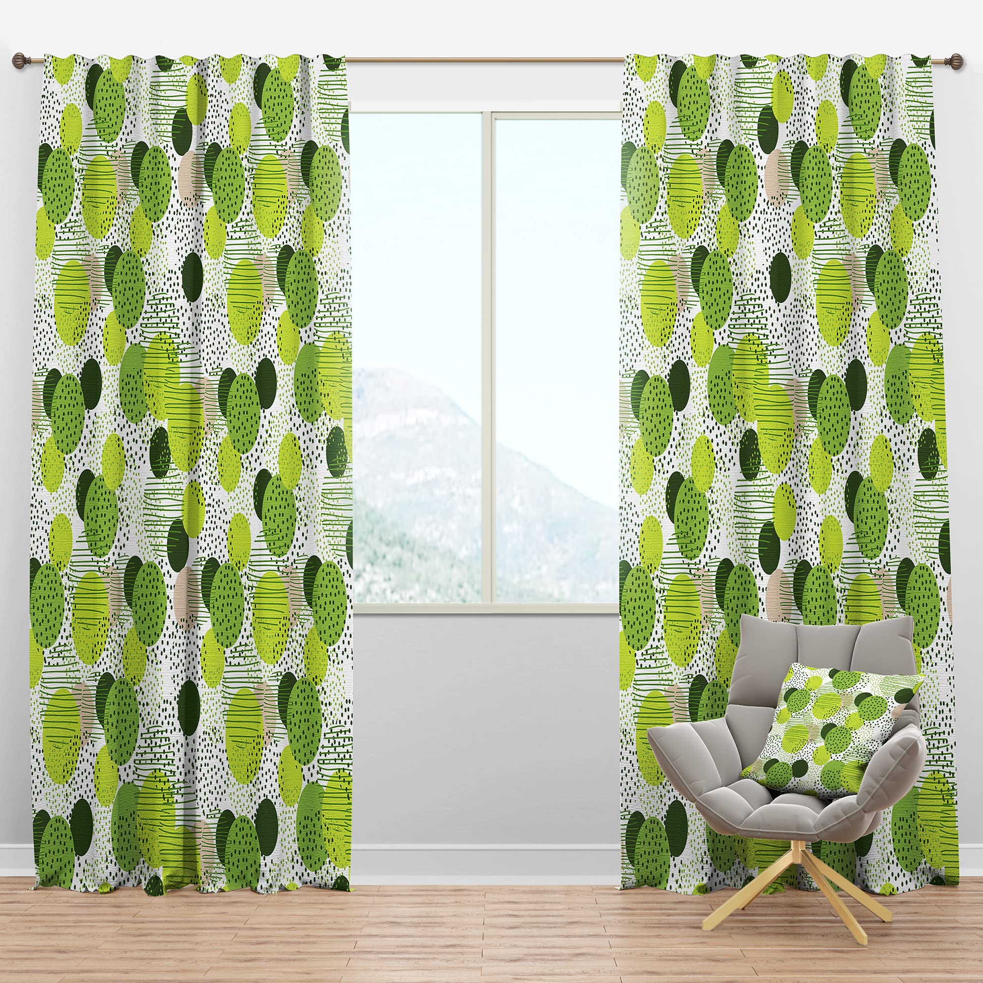 DesignQ Blackout Curtains - Circular Abstract Retro Geometric Pattern - Thermal Insulated Single Panel (52x108 inches) for Bedroom & Living Room - Perfect for Light Blocking, Privacy & Energy Efficiency